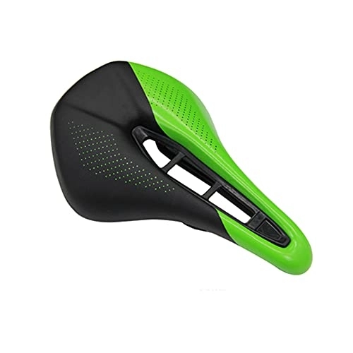 Sièges VTT : HZTEC Selle VTT Selle Velo Confortable Selle à vélo de Montagne Confortable Selle à vélo Saddles de la Montagne Vélo Racing Saddle PU Respirant Soft Soin Coussin (Color : Green)