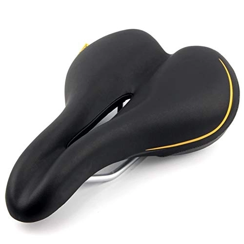 Sièges VTT : JIXIN Siège de Selle de vélo Selle VTT Large Confort Coussin Souple siège de vélo Hommes Selle rembourrée pour vélo Selle de Cyclisme en Cuir PU