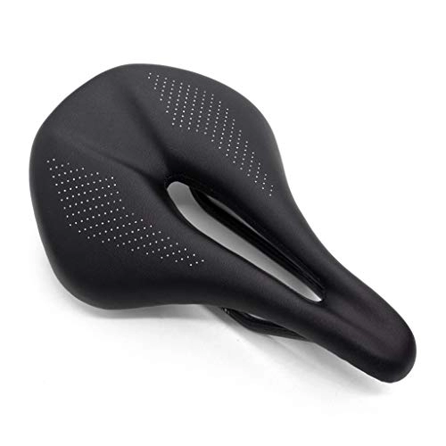 Sièges VTT : KELITE PU + Selle de vélo en Fibre de Carbone Creux Ventilation EVA Rembourrage Accessoires Vélo Convient for VTT Vélos de Route Etc (Color : Black)