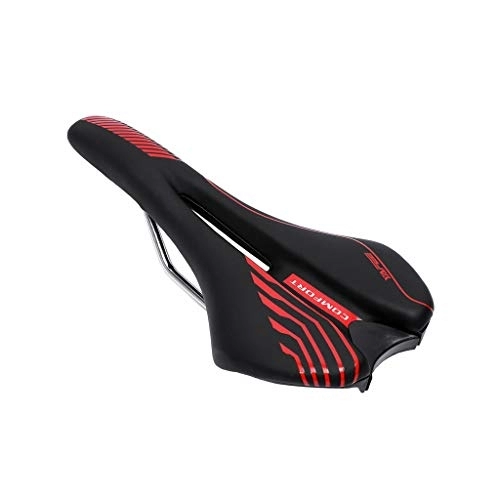 Sièges VTT : KELITE Selles De Vélo De Montagne Zone De Soulagement Centrale Conception Ergonomique Respirant Imperméable pour Vélo De Route VTT (Color : Red)