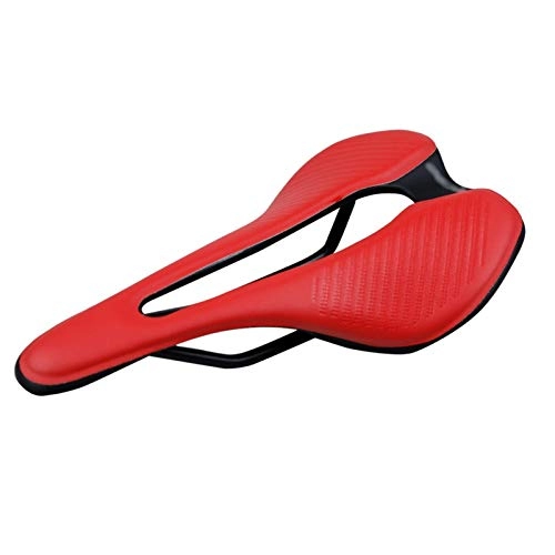 Sièges VTT : KJRJKX Selle de vélo, Vélo Selle Confort VTT Route VTT Vélo Selle Coussin vélo en Cuir Tapis de Selle (Color : Red)