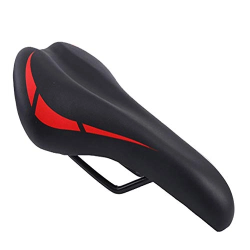 Sièges VTT : Kpzz Selle vlo, VTT Selle Coussin Souple antidrapante rsistant l'usure, Convient pour vlo de Route et VTT Vlo Pliant, Rouge