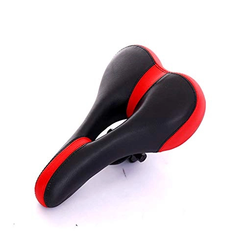 Sièges VTT : KUAI Selle De Vélo, Trou Central, Respirant Et Confortable, Cuir PU Haute Absorption des Chocs Élastique + Selle en Éponge De Poinçonnage Haute Résistance, Black Red