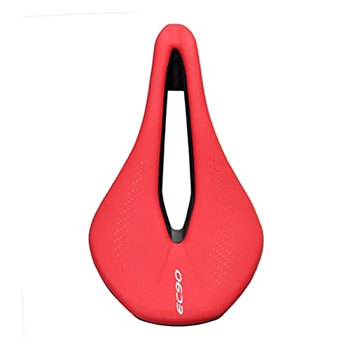 Sièges VTT : LAKYT Selle de vélo Largeur de Bicyclette Selle de siège VTT Road Bike Saddles Vélo de Montagne Vélo Racing Selle PU Respirable Soft Confortable Coussin Siège de vélo (Color : Red)