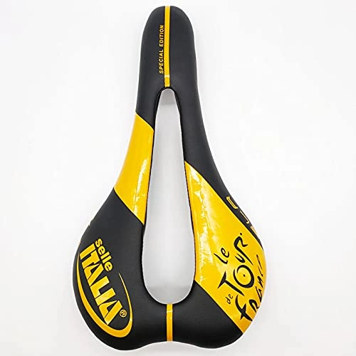 Sièges VTT : LCBYOG Selle en Fibre de Carbone Selle Ultra Lumière Selle Selle VTT VTT Selle VéLo (Color : Black and Yellow)