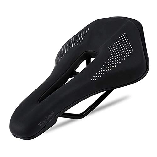 Sièges VTT : LIANYG Selle De VéLo Absorbant Creux Choc vélo Selle ANTIDÉRAPANTES Extra Soft VTT Selle VTT Cyclisme sur Route Siège Accessoires Vélo 334 (Color : 350G Black no Clamp)