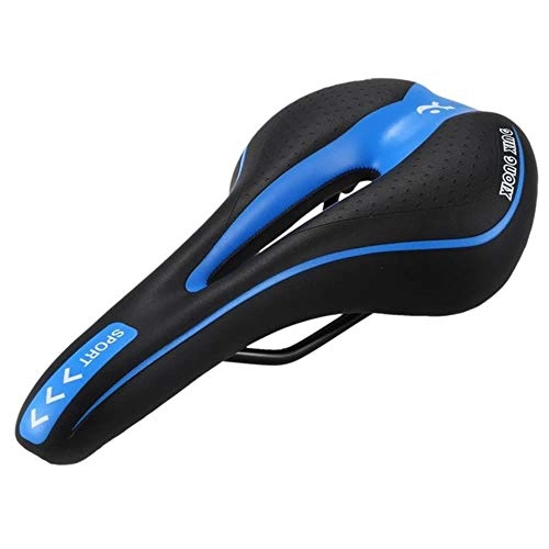 Sièges VTT : Linwei MTB Gel Comfort Saddle Bike Bicycle Cycling Seat Cushion Pad Black Blue Color, Blue
