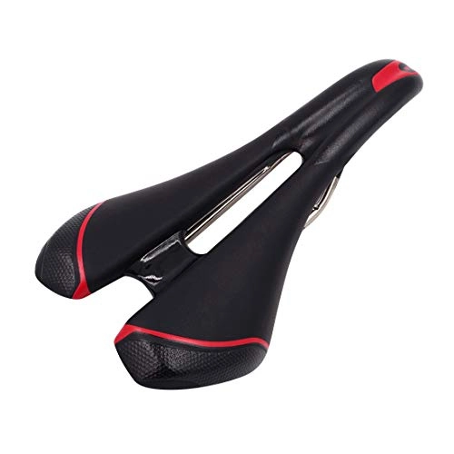 Sièges VTT : Ljmm888 Sports de Plein air ZZZ S107 VTT Route EVA Microfibre Cuir Super Light vlo Creux Sige Selle (Noir) Accessoires de Remplacement (Couleur : Red)