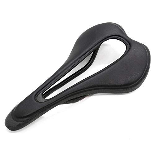 Sièges VTT : LLTT La Pleine Fibre De Carbone PU Cuir Selle Ultraléger VTT Course sur Route Montagne Siège Selle De Vélo Vélo Vélo Movement (Color : Black)