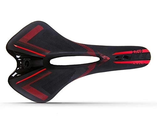 Sièges VTT : LTronics Selle de vélo de route ergonomique en cuir PU Noir / rouge