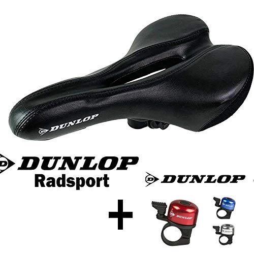 Sièges VTT : Mojawo Dunlop - Selle de vlo de Course - Selle de VTT - Selle de vlo de Course rembourre - Selle Confortable rsistante aux Chocs - Selle de Course Noire + Dunlop