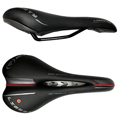 Sièges VTT : MONTEGRAPPA Liberty Selle de vélo confortable en gel avec coussin souple pour vélo de route et VTT antiprostate (noir)