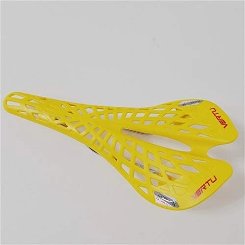 Sièges VTT : NA Selle de vélo, 6 Couleur siège vélo Super Light Agents en Plastique Vélo Selle VTT Vélo de Montagne Selle PVC Coussin (Couleur : Yellow)