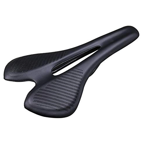 Sièges VTT : NA Selle de vélo, Qualité siège vélo, Fibre de Carbone Route VTT Selle, Utilisation 3k T800 Matériel Carbone Tapis Super Light en Cuir Coussins du vélo Seat (Couleur : Black)