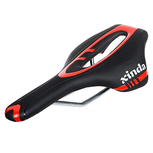 Sièges VTT : New VTT Widen vlo Selle Confortable Moyen Creux vlo Selle Coussin Pad PU Cuir vlo Seat Cover Pices vlo Black Red