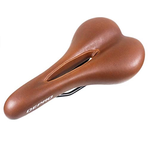 Sièges VTT : OMGPFR Rétro Selle de vélo Creux Selle de vélo Siège Vintage en Cuir PU Coussin Route Selle VTT Vélo Marron Classique Siège de vélo Accessoires