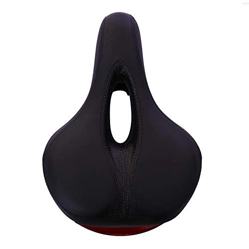 Sièges VTT : Peng sounded Seat vélo VTT Confort Selle de vélo Coussin Pad Selle de vélo vélo LED Queue lumière Clignotante Faire du vélo Spinning (Color : Black, Size : One Size)