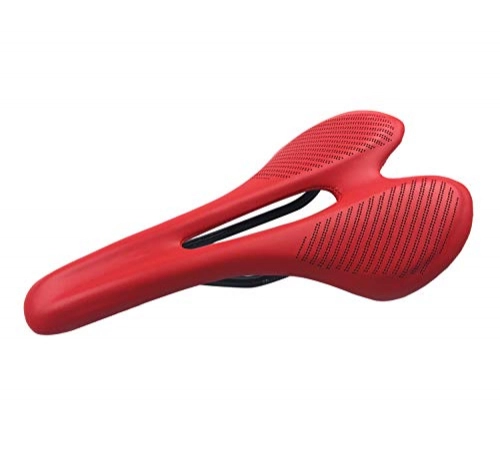 Sièges VTT : PLATT Selle de Vélo 3 K Brillant Super-léger Selle de Carbone Selles VTT Selles Vélos de Route (Rouge A)