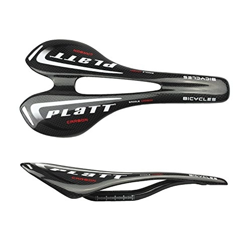 Sièges VTT : PLATT Selle de Vélo Super-léger Selle de Carbone Selles VTT Selles Vélos de Route, 3 K Brillant