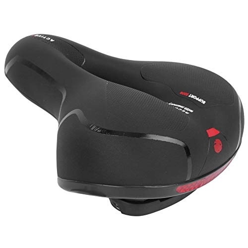 Sièges VTT : Qinlorgon Coussin de siège de vélo, Selle de vélo Respirante et Confortable, équipement de Cyclisme pour Cyclistes VTT(188 Black Red)