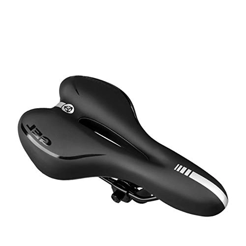 Sièges VTT : QSCTYG Selle De VéLo Choc réfléchissant Absorbant Creux vélo Selle PVC Tissu Doux VTT Cyclisme sur Route VTT Seat Accessoires Vélo Selle VTT (Color : Black, Size : One Size)