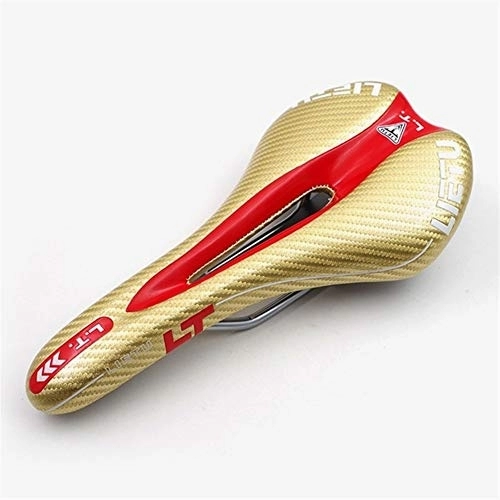 Sièges VTT : QSCTYG Selle De VéLo Selle Vélo Route Carbone Cuir Tapis de Selle de vélo Coussin VTT Avant du vélo Gel Seat Cover Pièces vélo Selle VTT (Color : Yellow)