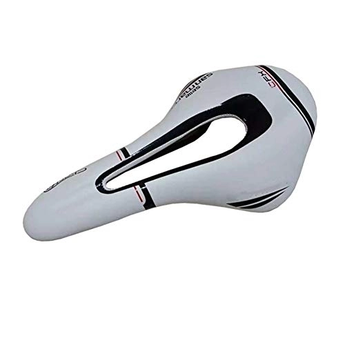 Sièges VTT : QSCTYG Selle De VéLo Ultraléger Full Carbon Selle vélo de Course Siège Route Selle Homme sans Vélo Seat Mat vélo Pièces de Rechange Selle VTT (Color : White Logo)