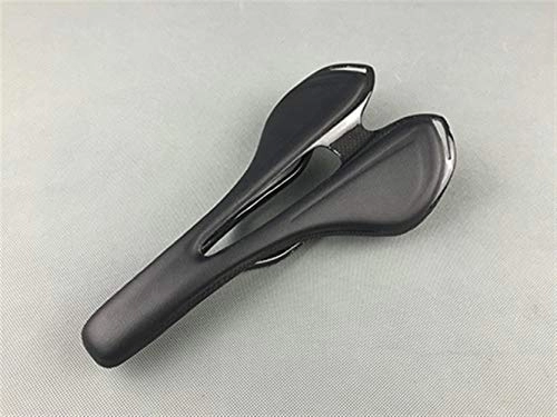 Sièges VTT : QSCTYG Selle De VéLo Vélo Carbone Selle Super Light Poids Cuir Selle Noir Blanc Rouge Selle VTT (Color : No Logo Black)