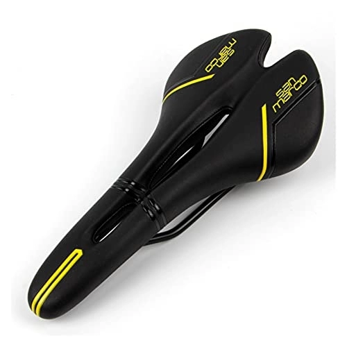 Sièges VTT : QUQU siège de vélo Large VTT Selle de bicyclettes Saudle Selle Selle Selle Selle Vélo Selle Selle Bicyclette Hollow Soft PU Cuir (Color : Yellow)