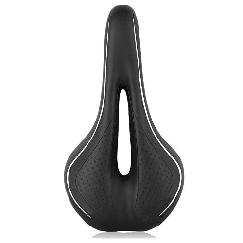 Sièges VTT : RENBING Selle de vélo de Montagne à Trou Creux, Selle épaissie, Coussin de siège de Conception Ergonomique, résistant à la saleté et Respirant, pour Le vélo de Montagne (Color : Black)