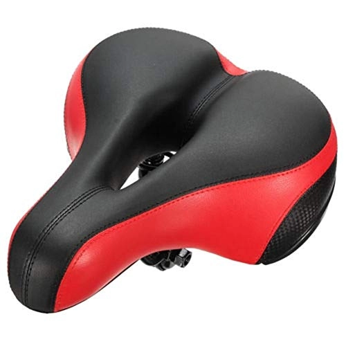 Sièges VTT : Security Accessory Selles de vélo Souple Vélo réflecteur Selle VTT Grand Confort Route Faire du vélo Soft Pad Coussin de siège Confort vélo Coussin VTT (Color : Black Red)