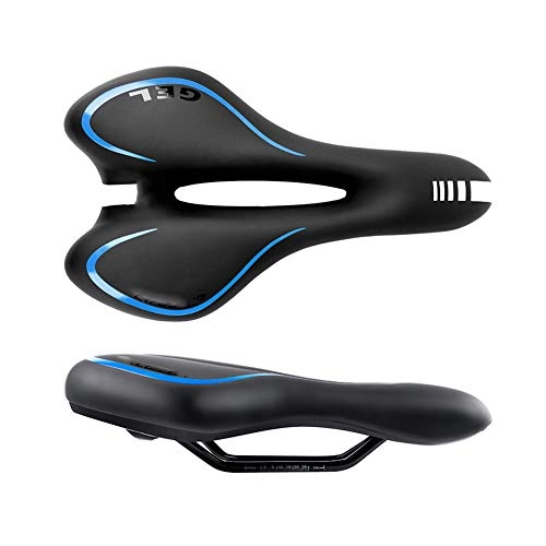 Sièges VTT : Selle de Vélo avec Bande Réfléchissante, Selle Vtt Doux Haut élastique, Selle Velo Respirant Capitonné de Mousse de Mémoire, Confortable Selle Velo pour Bicyclette / VTT / Vélo de Route, Siège de Vélo, Bleu