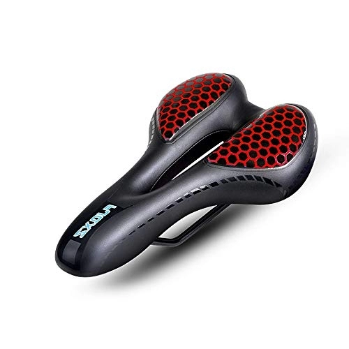 Sièges VTT : Selle de Vélo, Confortable Hommes Femmes siège de vélo Coussin Creux et Ergonomique Remplacement de Selle de vélo, Doux Respirant pour Bicyclette / VTT / Vélo de Route, Rouge