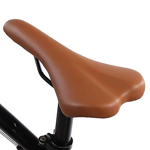 Sièges VTT : Selle de Vélo, Coussin de Vélo de Selle de Bicyclette en Cuir PU Résistant à l'usure Selles VTT Equipement de Bicyclette(Marron)