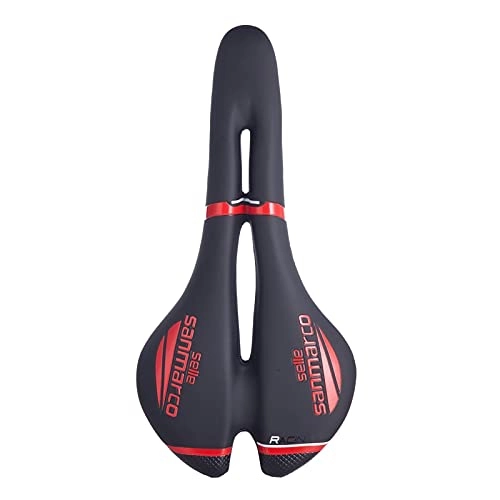 Sièges VTT : Selle de vélo Large VTT Selle de bicyclettes Saudle Selle Selle Selle Selle Vélo Selle Selle Bicyclette Hollow Soft PU Cuir Siège de vélo (Color : Selle Red)