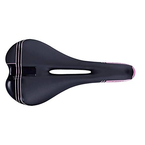 Sièges VTT : Selle de vélo pour VTT - Coussin creux - Résistant à la poussière - Absorbe les chocs - Noir et rose