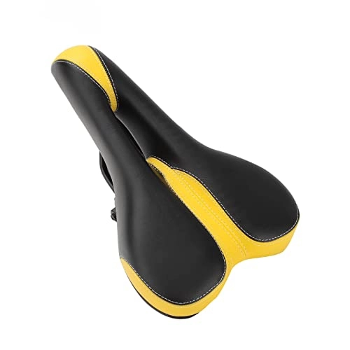 Sièges VTT : Selle de vélo Respirante Creuse Gros Coussin Bout à Bout en Cuir PU siège de Surface VTT Absorbant Les Chocs Accessoire de Cyclisme