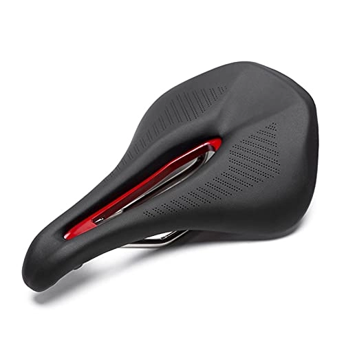 Sièges VTT : Selle De VéLo Selle à vélos Ultralight VTT Cyclisme à Cyclisme en Microfibre de Coussin de Coussin Confortable léger (Color : Black Red)