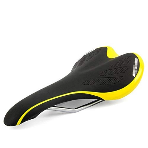 Sièges VTT : Selle de vélo VTT pour vélo - Selle de vélo confortable et respirante - Coussin ergonomique - Cadeau pour homme et femme - Taille unique - Couleur : noir et jaune