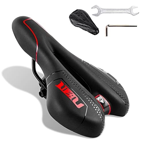 Sièges VTT : Selle de vélo VTT Supernight selle de VTT Ergonomique Étanche et respirante Selle de Cycling pour homme et femme Vélo d'appartement Rouge