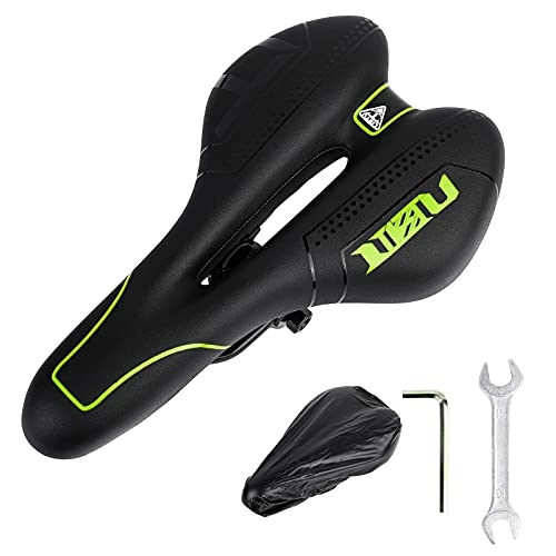 Sièges VTT : Selle de vélo VTT Supernight - Selle de vélo ergonomique, imperméable et respirante - Coussin de cyclisme pour homme et femme - Vert