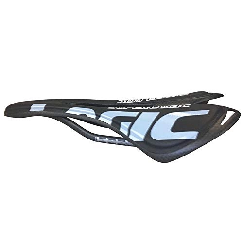 Sièges VTT : Selle Montagne Selle en Fibre de Carbone Vélo Route Selle Super Light Coussin en Cuir Pleine Carbone Selle VTT Carbone Bicycle Parts Velo (Color : Light Grey)