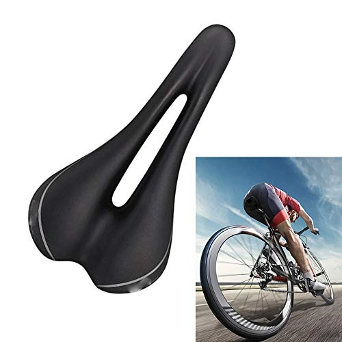 Sièges VTT : Selle Velo Confortable, Siège Vélo Vintage Respirant Antidérapant Flexible Haut De Gamme, Conception Étroite sur Les Côtés Avant Respirant Réduit Les Sensuels, Black-26.4x13.9cm