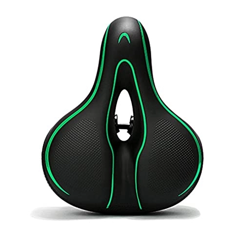 Sièges VTT : Selle Velo, Selle VTT Homme Selle De Vélo Hollow Mountain Vélo Porte-vélos Bicyclette Coussin De Vélo Coussin Équipement D'équitation (Color : Black Green, Size : 24 * 18 * 10cm)