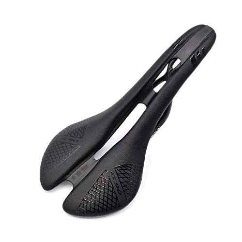 Sièges VTT : Selles siège vélo Coussin De Vélo De Route Léger Creux Pleine Fibre De Carbone + Cuir Selle / Siège De Vélo De Montagne VTT Selle De Vélo 115g (Couleur : 2)