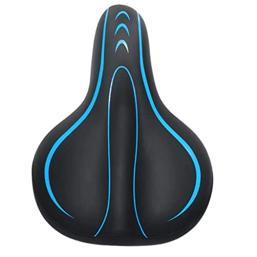 Sièges VTT : sharprepublic Selle de Vélo en Gel Confort pour VTT, Siège de Vélo Double Ressort avec Coussin Extra Large et Design Résistant Aux Chocs - Bleu, 27x19.5cm