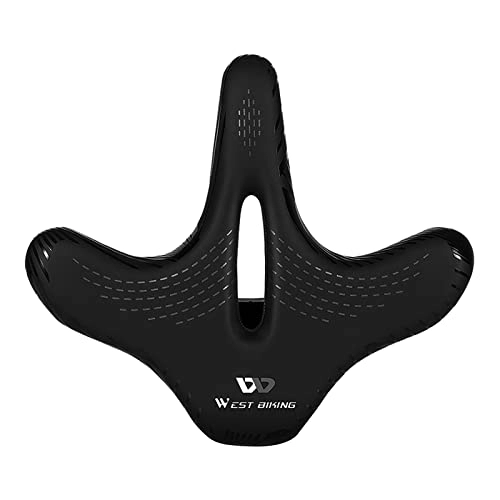 Sièges VTT : SM SunniMix Coussin de Siège de Vélo Confortable Absorbant Les Chocs Rembourré Extra Large Coussin de Vélo de Remplacement PU épaissir Les de Vélo VTT pour, Noir 1