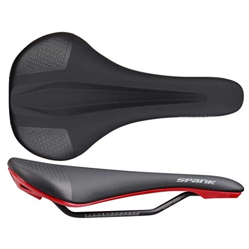 Sièges VTT : Spank OOZY 280 Selle VTT / E-Bike / Cycle / Gravel Adulte Unisexe, Noir / Rouge, 265mm x 144mm