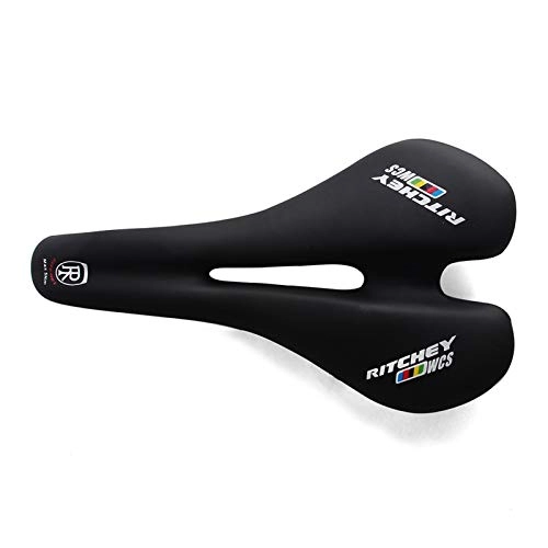 Sièges VTT : TGhosts Selle de vélo, VTT Confortable Selle Creux VTT Vélo de Route Siège Hommes Femmes Cyclisme Coussin extérieur VTT Cuir Tapis équitation Pièces (Color : Black)