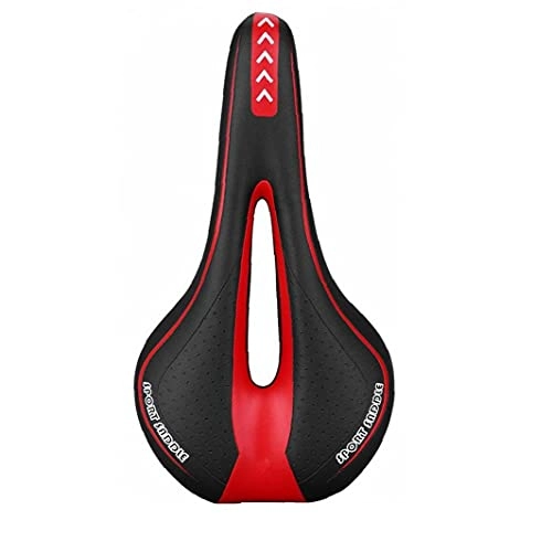 Sièges VTT : Vélo vélo Selle de vélo Selle Gel rembourré Souple Coussin de siège vélo Confortable Pad VTT Rouge + Noir